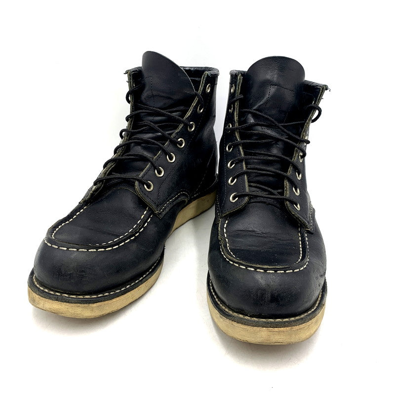 【中古品】【メンズ】 RED WING レッドウィング MOC TOE CLASSIC 9075 モックトゥ クラシック 刺繍羽タグ USA製 シューズ 靴 164-250826-as-05-izu サイズ：27cm カラー：ブラック 万代Net店