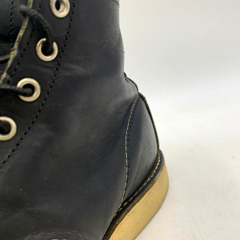【中古品】【メンズ】 RED WING レッドウィング MOC TOE CLASSIC 9075 モックトゥ クラシック 刺繍羽タグ USA製 シューズ 靴 164-250826-as-05-izu サイズ：27cm カラー：ブラック 万代Net店