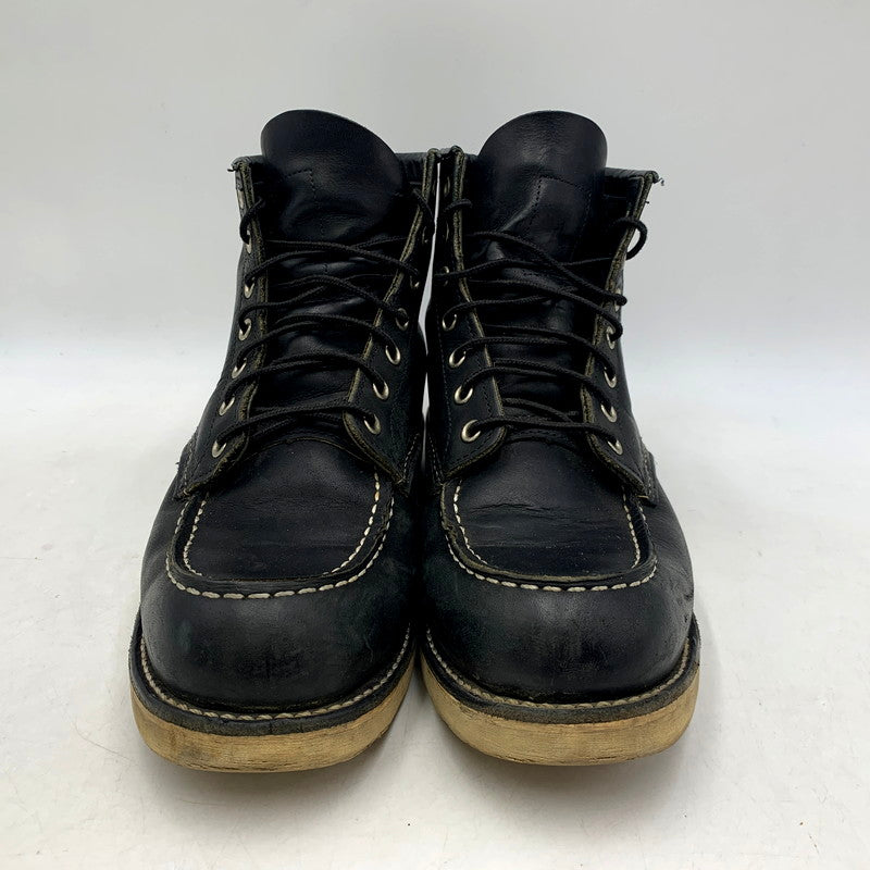 【中古品】【メンズ】 RED WING レッドウィング MOC TOE CLASSIC 9075 モックトゥ クラシック 刺繍羽タグ USA製 シューズ 靴 164-250826-as-05-izu サイズ：27cm カラー：ブラック 万代Net店