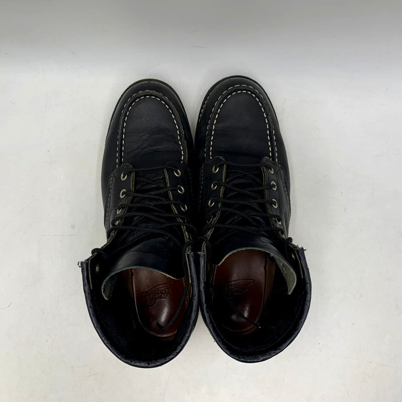 【中古品】【メンズ】 RED WING レッドウィング MOC TOE CLASSIC 9075 モックトゥ クラシック 刺繍羽タグ USA製 シューズ 靴 164-250826-as-05-izu サイズ：27cm カラー：ブラック 万代Net店
