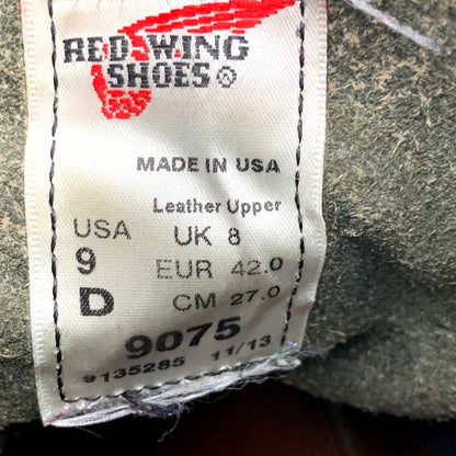 【中古品】【メンズ】 RED WING レッドウィング MOC TOE CLASSIC 9075 モックトゥ クラシック 刺繍羽タグ USA製 シューズ 靴 164-250826-as-05-izu サイズ：27cm カラー：ブラック 万代Net店