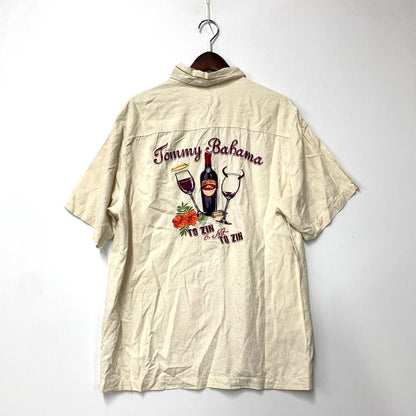 【中古品】【メンズ】 TOMMY BAHAMA トミーバハマ SILK SS SHIRT シルク ショートスリーブ シャツ 半袖 トップス 146-250901-as-34-izu サイズ：M カラー：クリーム系 万代Net店