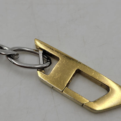 【中古品】【メンズ/レディース】 DIESEL ディーゼル D LOGO CHAIN BRACELET Dロゴ チェーン ブレスレット アクセサリー 192-250901-as-08-izu カラー：シルバー×ゴールド 万代Net店