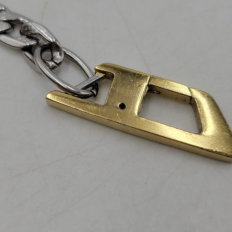 【中古品】【メンズ/レディース】 DIESEL ディーゼル D LOGO CHAIN BRACELET Dロゴ チェーン ブレスレット アクセサリー 192-250901-as-08-izu カラー：シルバー×ゴールド 万代Net店