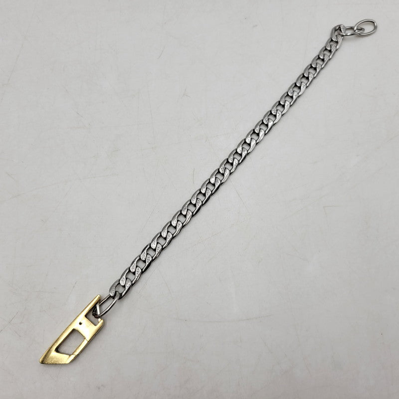 【中古品】【メンズ/レディース】 DIESEL ディーゼル D LOGO CHAIN BRACELET Dロゴ チェーン ブレスレット アクセサリー 192-250901-as-08-izu カラー：シルバー×ゴールド 万代Net店