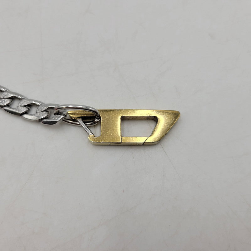 【中古品】【メンズ/レディース】 DIESEL ディーゼル D LOGO CHAIN BRACELET Dロゴ チェーン ブレスレット アクセサリー 192-250901-as-08-izu カラー：シルバー×ゴールド 万代Net店
