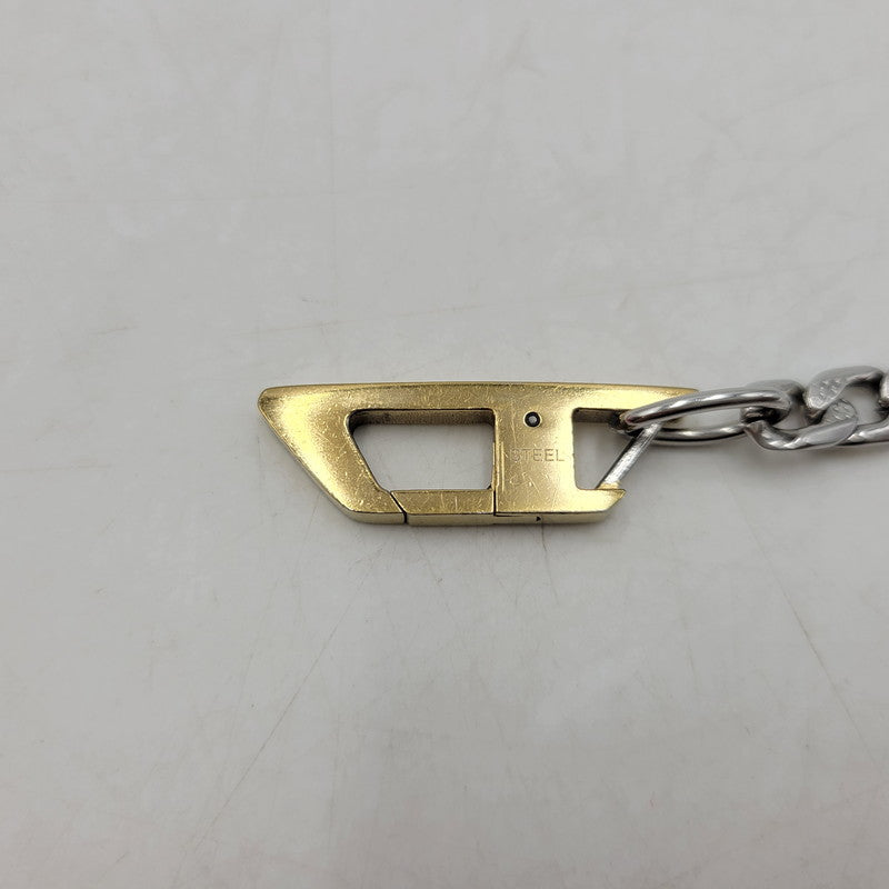 【中古品】【メンズ/レディース】 DIESEL ディーゼル D LOGO CHAIN BRACELET Dロゴ チェーン ブレスレット アクセサリー 192-250901-as-08-izu カラー：シルバー×ゴールド 万代Net店