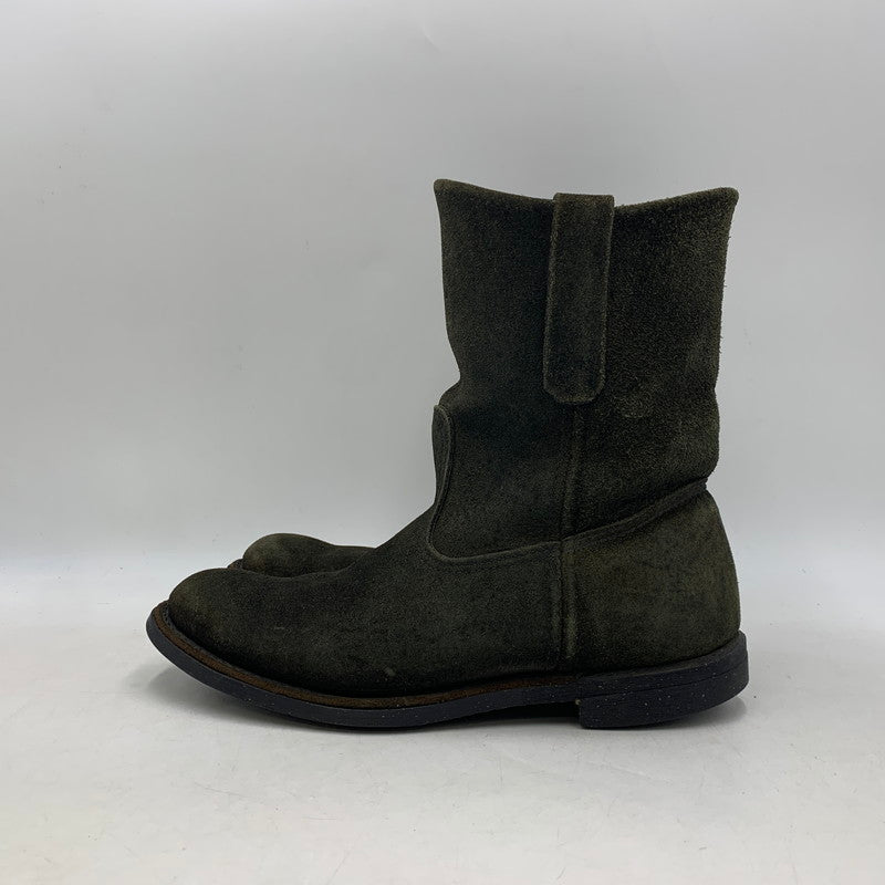 【現状渡し品】【レディース】 RED WING レッドウィング 8186 USA製 刺繍羽タグ 2007年製 00S SUEDE PECOS BOOTS 00年代 スエードペコスブーツ 靴 シューズ 164-250827-ma-09-izu サイズ：UK6.5 カラー：黒系 万代Net店