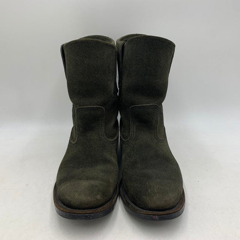【現状渡し品】【レディース】 RED WING レッドウィング 8186 USA製 刺繍羽タグ 2007年製 00S SUEDE PECOS BOOTS 00年代 スエードペコスブーツ 靴 シューズ 164-250827-ma-09-izu サイズ：UK6.5 カラー：黒系 万代Net店