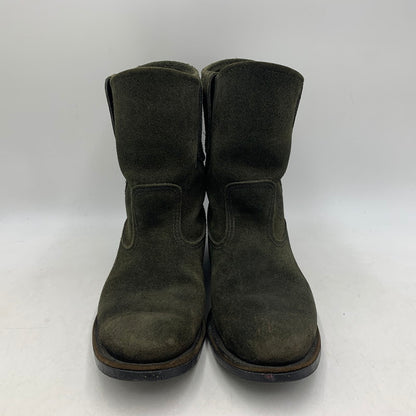 【現状渡し品】【レディース】 RED WING レッドウィング 8186 USA製 刺繍羽タグ 2007年製 00S SUEDE PECOS BOOTS 00年代 スエードペコスブーツ 靴 シューズ 164-250827-ma-09-izu サイズ：UK6.5 カラー：黒系 万代Net店