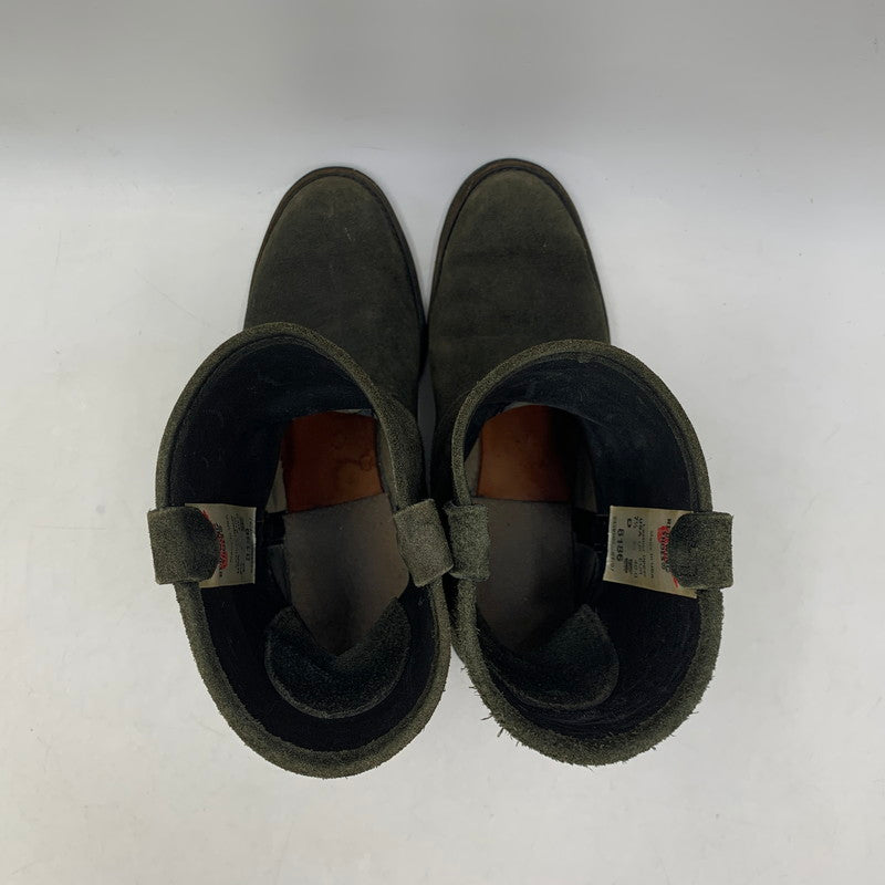 【現状渡し品】【レディース】 RED WING レッドウィング 8186 USA製 刺繍羽タグ 2007年製 00S SUEDE PECOS BOOTS 00年代 スエードペコスブーツ 靴 シューズ 164-250827-ma-09-izu サイズ：UK6.5 カラー：黒系 万代Net店