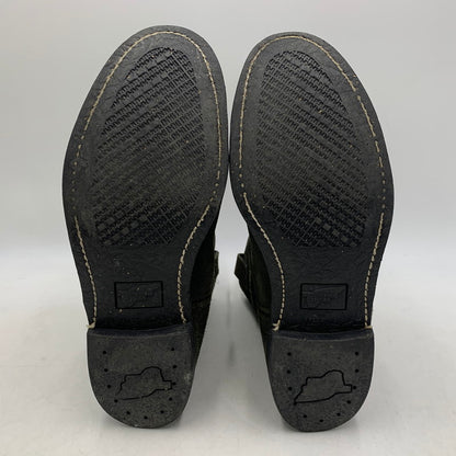 【現状渡し品】【レディース】 RED WING レッドウィング 8186 USA製 刺繍羽タグ 2007年製 00S SUEDE PECOS BOOTS 00年代 スエードペコスブーツ 靴 シューズ 164-250827-ma-09-izu サイズ：UK6.5 カラー：黒系 万代Net店