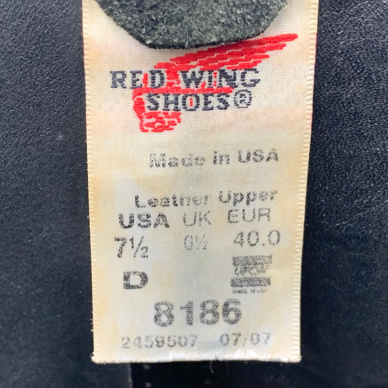 【現状渡し品】【レディース】 RED WING レッドウィング 8186 USA製 刺繍羽タグ 2007年製 00S SUEDE PECOS BOOTS 00年代 スエードペコスブーツ 靴 シューズ 164-250827-ma-09-izu サイズ：UK6.5 カラー：黒系 万代Net店