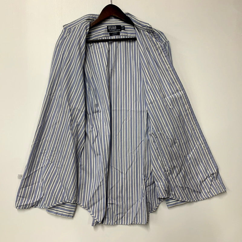 【中古品】【メンズ】 Polo by Ralph Lauren ポロバイラルフローレン CURHAM STRIPE LS SHIRT ストライプ ロングスリーブ シャツ 長袖 トップス 146-250905-as-21-izu サイズ：15.5 カラー：ブルー系 万代Net店
