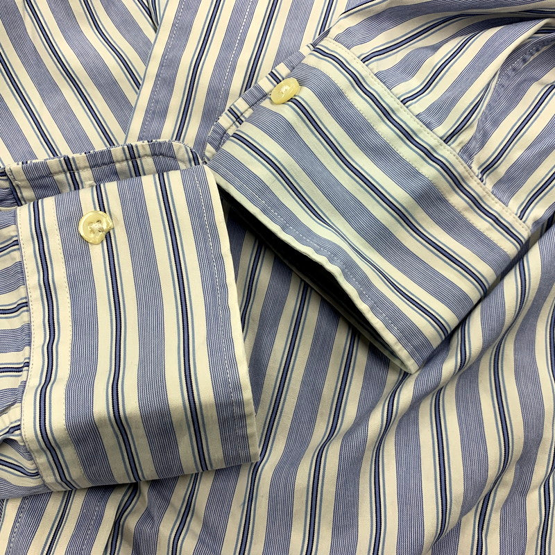 【中古品】【メンズ】 Polo by Ralph Lauren ポロバイラルフローレン CURHAM STRIPE LS SHIRT ストライプ ロングスリーブ シャツ 長袖 トップス 146-250905-as-21-izu サイズ：15.5 カラー：ブルー系 万代Net店