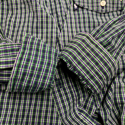 【中古品】【メンズ】 RALPH LAUREN ラルフローレン CREEK CHECK BD LS SHIRT チェック ボタンダウン ロングスリーブ シャツ 長袖 トップス 146-250905-as-22-izu サイズ：S カラー：グリーン系 万代Net店