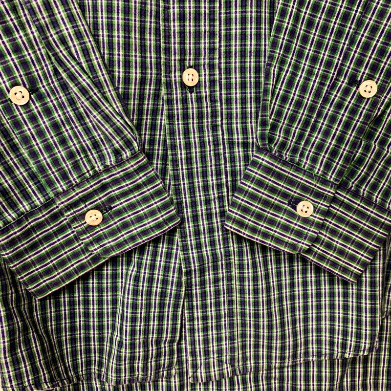 【中古品】【メンズ】 RALPH LAUREN ラルフローレン CREEK CHECK BD LS SHIRT チェック ボタンダウン ロングスリーブ シャツ 長袖 トップス 146-250905-as-22-izu サイズ：S カラー：グリーン系 万代Net店