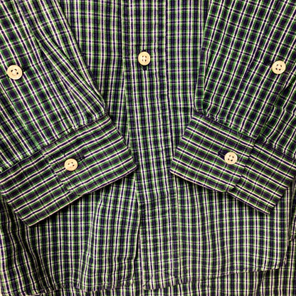 【中古品】【メンズ】 RALPH LAUREN ラルフローレン CREEK CHECK BD LS SHIRT チェック ボタンダウン ロングスリーブ シャツ 長袖 トップス 146-250905-as-22-izu サイズ：S カラー：グリーン系 万代Net店