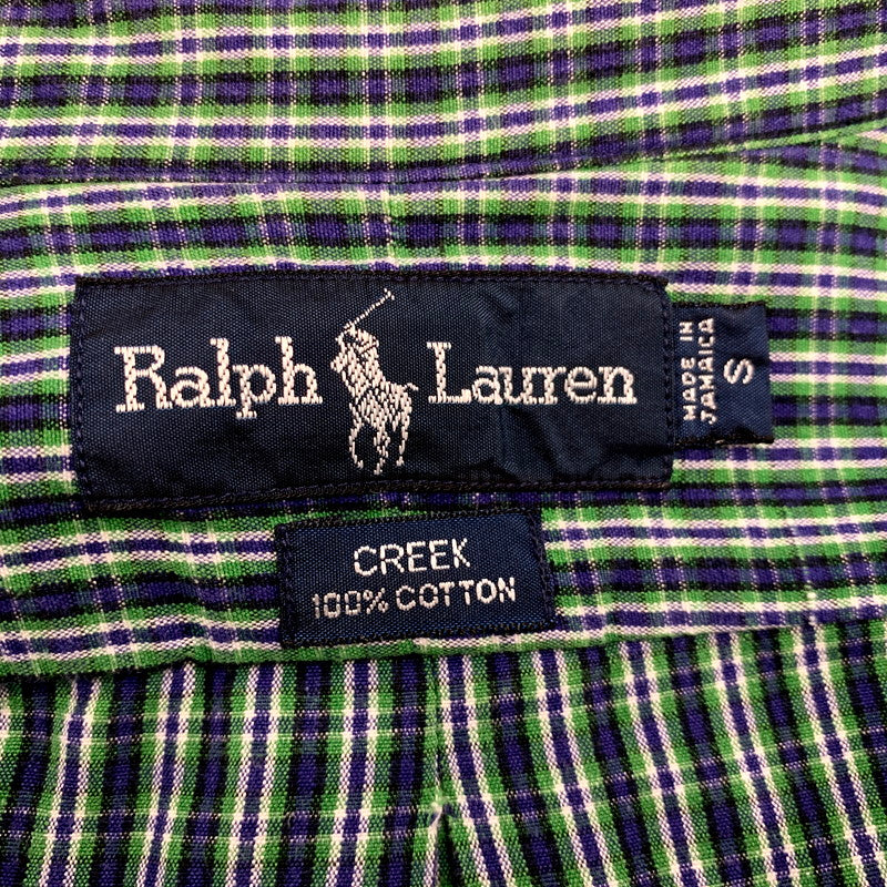 【中古品】【メンズ】 RALPH LAUREN ラルフローレン CREEK CHECK BD LS SHIRT チェック ボタンダウン ロングスリーブ シャツ 長袖 トップス 146-250905-as-22-izu サイズ：S カラー：グリーン系 万代Net店