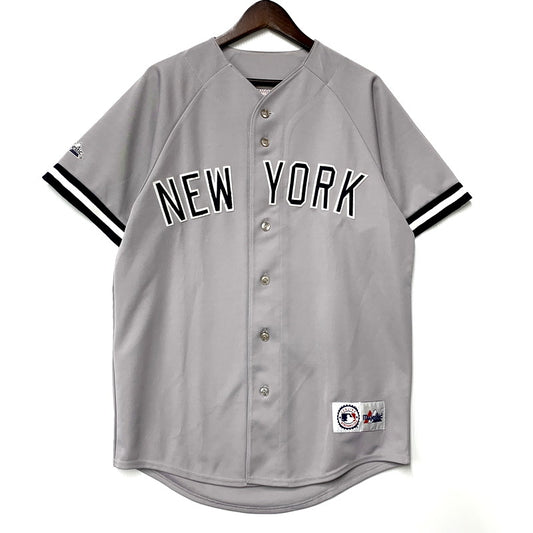 【中古品】【メンズ】 MAJESTIC マジェスティック NEW YORK YANKEES BASEBALL SHIRT ニューヨーク ヤンキース ベースボールシャツ 半袖 トップス 146-250905-as-19-izu カラー：グレー 万代Net店