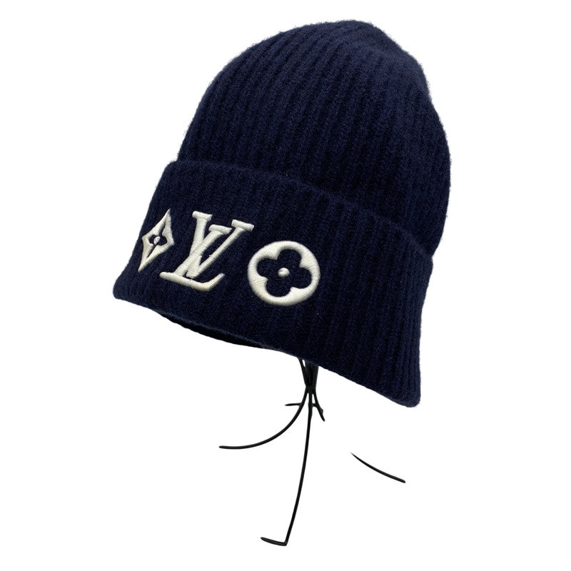 【中古品】【メンズ/レディース】 LOUIS VUITTON ルイ・ヴィトン M94852 ビーニー･LV ヘッドライン ブルーマリーヌ ニット帽 帽子 179-250828-as-10-izu サイズ：S カラー：ネイビー 万代Net店