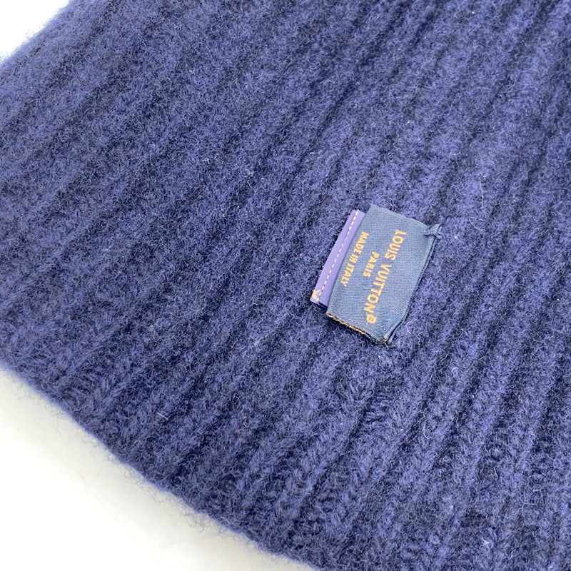 【中古品】【メンズ/レディース】 LOUIS VUITTON ルイ・ヴィトン M94852 ビーニー･LV ヘッドライン ブルーマリーヌ ニット帽 帽子 179-250828-as-10-izu サイズ：S カラー：ネイビー 万代Net店