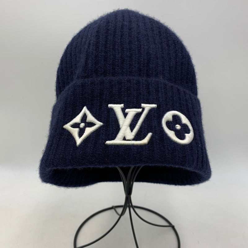 【中古品】【メンズ/レディース】 LOUIS VUITTON ルイ・ヴィトン M94852 ビーニー･LV ヘッドライン ブルーマリーヌ ニット帽 帽子 179-250828-as-10-izu サイズ：S カラー：ネイビー 万代Net店