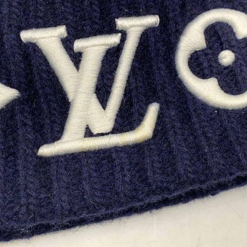 【中古品】【メンズ/レディース】 LOUIS VUITTON ルイ・ヴィトン M94852 ビーニー･LV ヘッドライン ブルーマリーヌ ニット帽 帽子 179-250828-as-10-izu サイズ：S カラー：ネイビー 万代Net店