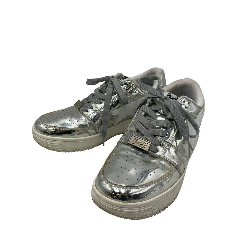 【中古品】【メンズ/レディース】 BAPE STA LOW ベイプ スタ ロー スニーカー シューズ 靴 162-250828-as-01-izu サイズ：25.5cm カラー：シルバー 万代Net店