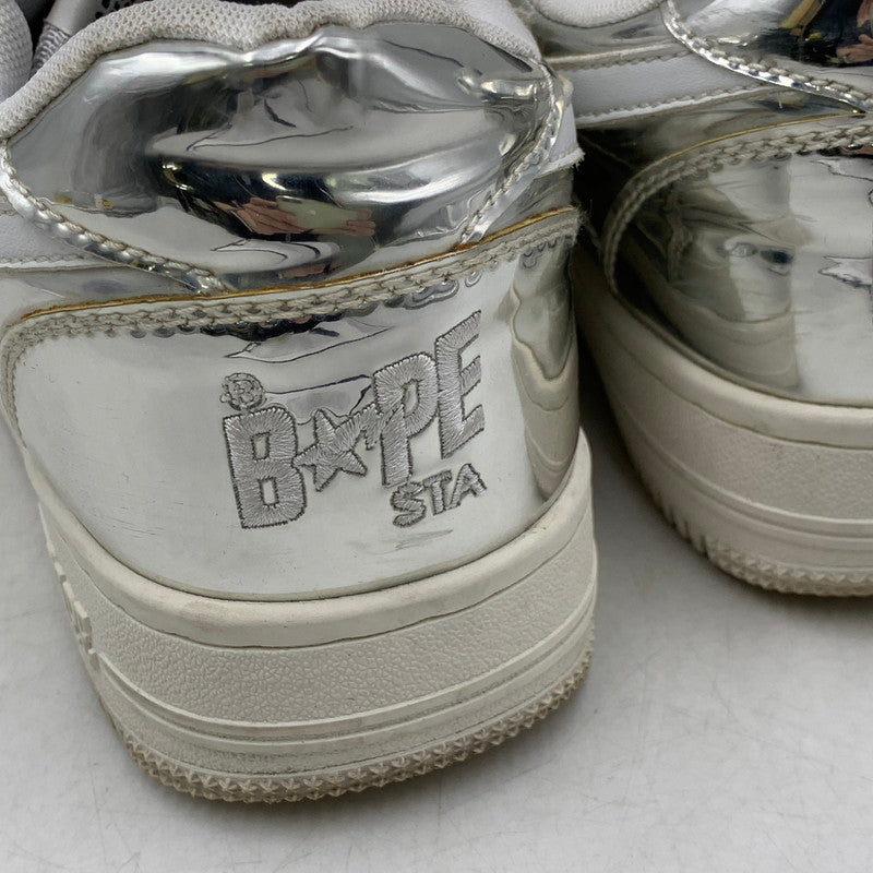 【中古品】【メンズ/レディース】 BAPE STA LOW ベイプ スタ ロー スニーカー シューズ 靴 162-250828-as-01-izu サイズ：25.5cm カラー：シルバー 万代Net店