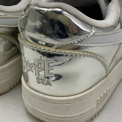 【中古品】【メンズ/レディース】 BAPE STA LOW ベイプ スタ ロー スニーカー シューズ 靴 162-250828-as-01-izu サイズ：25.5cm カラー：シルバー 万代Net店