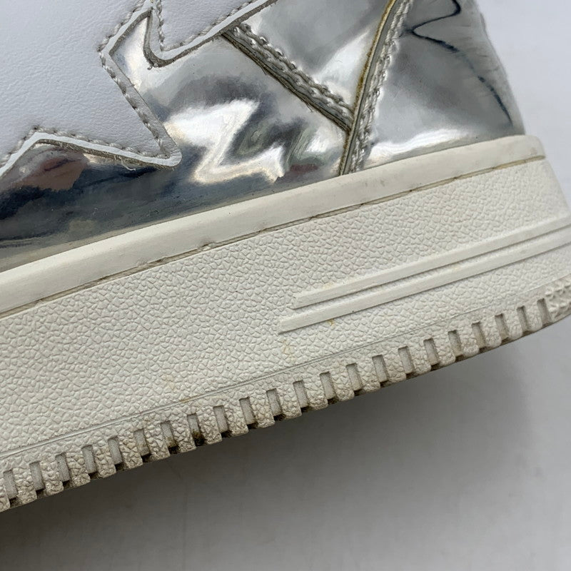 【中古品】【メンズ/レディース】 BAPE STA LOW ベイプ スタ ロー スニーカー シューズ 靴 162-250828-as-01-izu サイズ：25.5cm カラー：シルバー 万代Net店