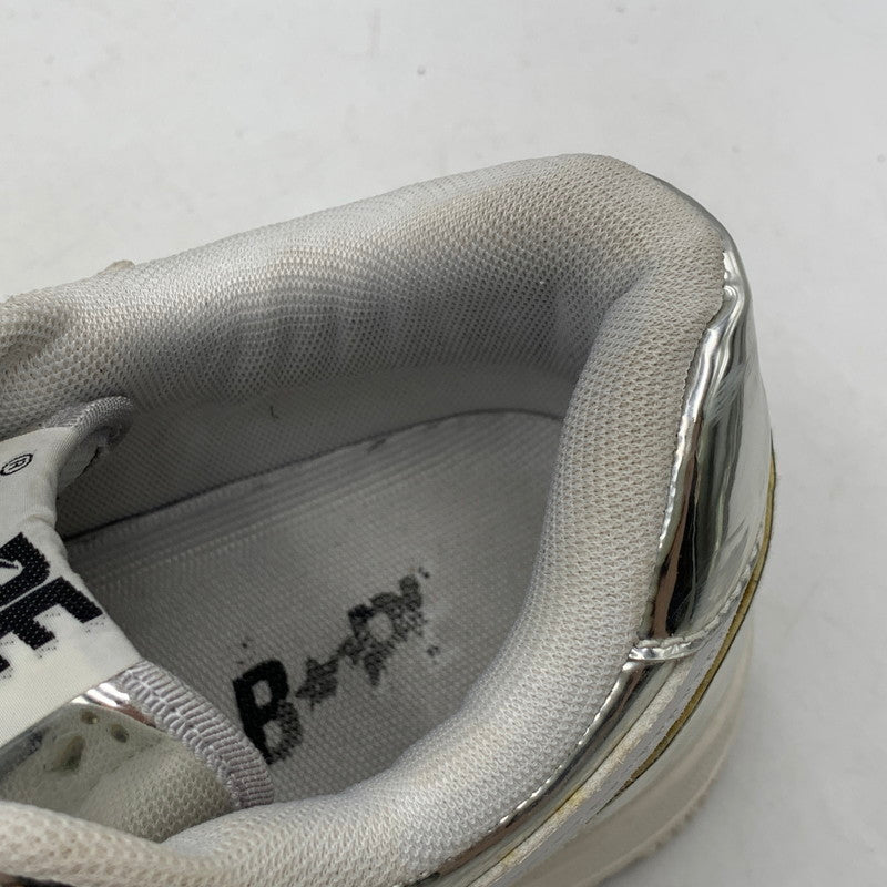 【中古品】【メンズ/レディース】 BAPE STA LOW ベイプ スタ ロー スニーカー シューズ 靴 162-250828-as-01-izu サイズ：25.5cm カラー：シルバー 万代Net店