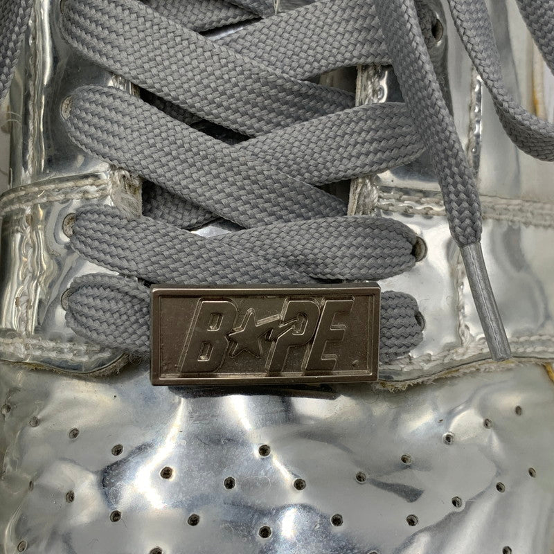 【中古品】【メンズ/レディース】 BAPE STA LOW ベイプ スタ ロー スニーカー シューズ 靴 162-250828-as-01-izu サイズ：25.5cm カラー：シルバー 万代Net店