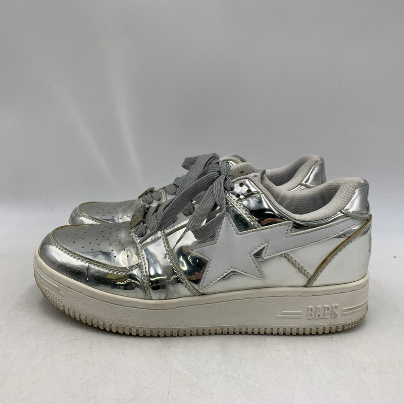 【中古品】【メンズ/レディース】 BAPE STA LOW ベイプ スタ ロー スニーカー シューズ 靴 162-250828-as-01-izu サイズ：25.5cm カラー：シルバー 万代Net店