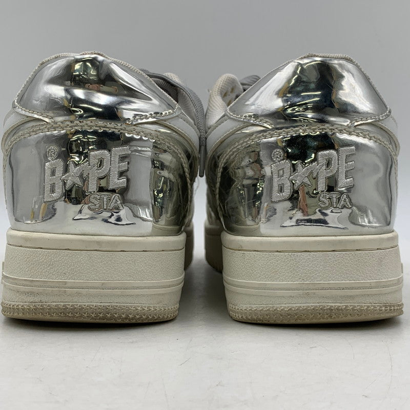 【中古品】【メンズ/レディース】 BAPE STA LOW ベイプ スタ ロー スニーカー シューズ 靴 162-250828-as-01-izu サイズ：25.5cm カラー：シルバー 万代Net店