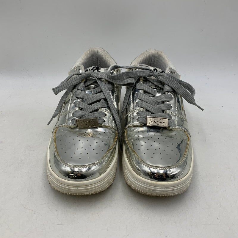 【中古品】【メンズ/レディース】 BAPE STA LOW ベイプ スタ ロー スニーカー シューズ 靴 162-250828-as-01-izu サイズ：25.5cm カラー：シルバー 万代Net店
