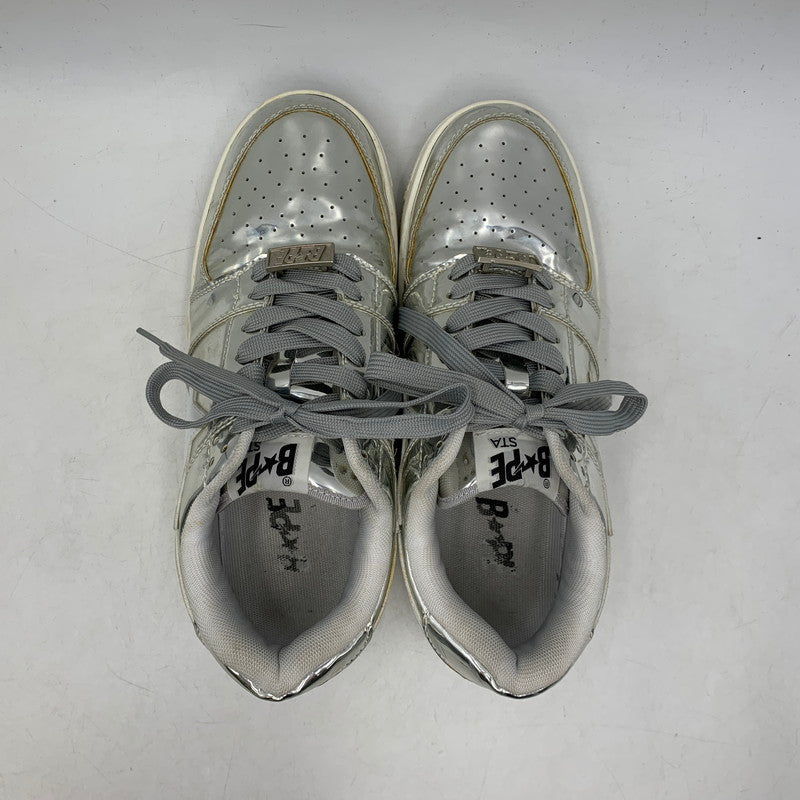 【中古品】【メンズ/レディース】 BAPE STA LOW ベイプ スタ ロー スニーカー シューズ 靴 162-250828-as-01-izu サイズ：25.5cm カラー：シルバー 万代Net店