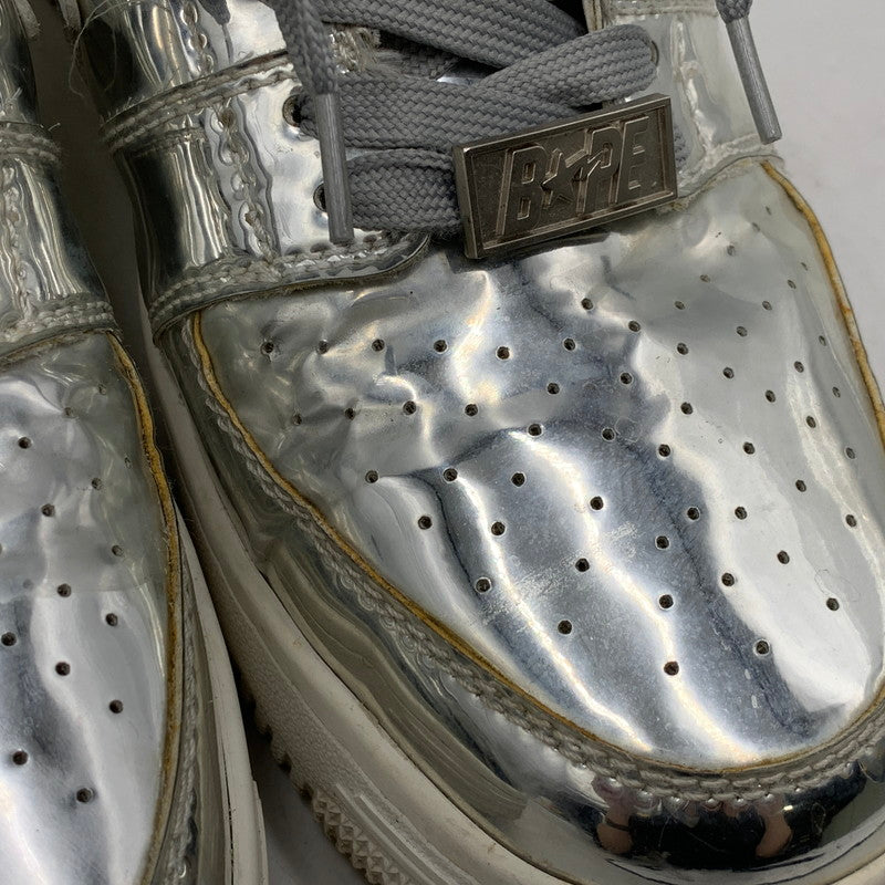 【中古品】【メンズ/レディース】 BAPE STA LOW ベイプ スタ ロー スニーカー シューズ 靴 162-250828-as-01-izu サイズ：25.5cm カラー：シルバー 万代Net店