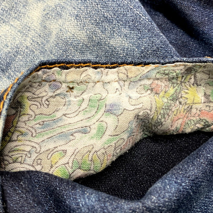 【中古品】【レディース】 ED HARDY エドハーディ ROSE EMBROIDERY STUDS LOGO DENIM SKIRT 001-084762 ロゴ デニム スカート 168-250905-as-13-izu サイズ：15/16 カラー：インディゴ 万代Net店