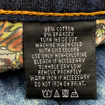 【中古品】【レディース】 ED HARDY エドハーディ ROSE EMBROIDERY STUDS LOGO DENIM SKIRT 001-084762 ロゴ デニム スカート 168-250905-as-13-izu サイズ：15/16 カラー：インディゴ 万代Net店