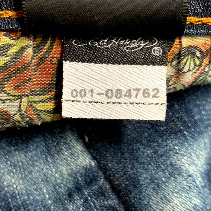 【中古品】【レディース】 ED HARDY エドハーディ ROSE EMBROIDERY STUDS LOGO DENIM SKIRT 001-084762 ロゴ デニム スカート 168-250905-as-13-izu サイズ：15/16 カラー：インディゴ 万代Net店