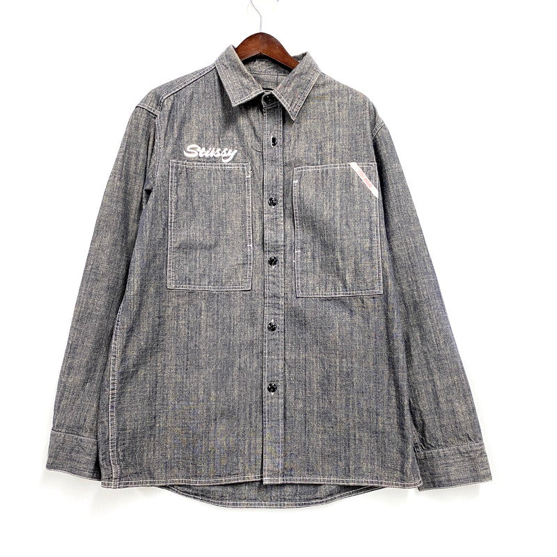 【中古品】【メンズ】 OLD STUSSY オールドステューシー WORLDWIDE 00S LS WORK SHIRT ワールドワイド 00年代 ロングスリーブワークシャツ トップス 長袖 142-250828-ma-09-izu サイズ：L カラー：グレー系 万代Net店