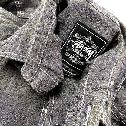 【中古品】【メンズ】 OLD STUSSY オールドステューシー WORLDWIDE 00S LS WORK SHIRT ワールドワイド 00年代 ロングスリーブワークシャツ トップス 長袖 142-250828-ma-09-izu サイズ：L カラー：グレー系 万代Net店