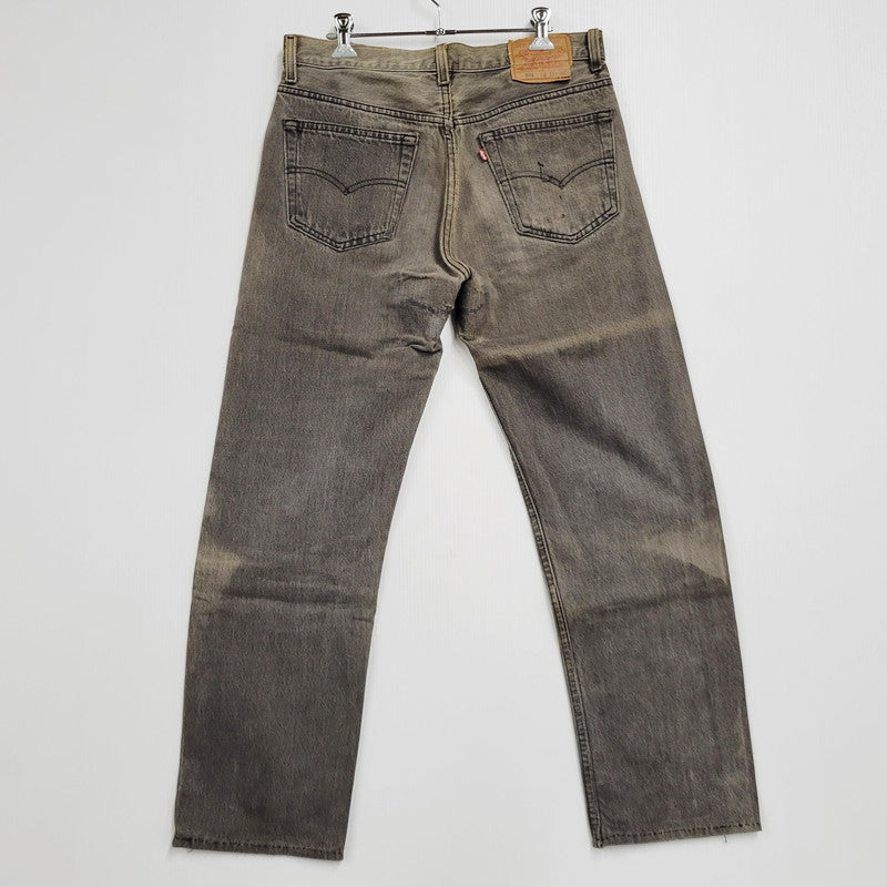【現状渡し品】【メンズ】 Levi's リーバイス 刻印544 SMALL-E スモール-E 90S 501 後染め BLACK DENIM PANTS ブラック デニム パンツ ズボン ボトムス 156-250907-ya-22-izu サイズ：33×32 カラー：チャコールグレー 万代Net店