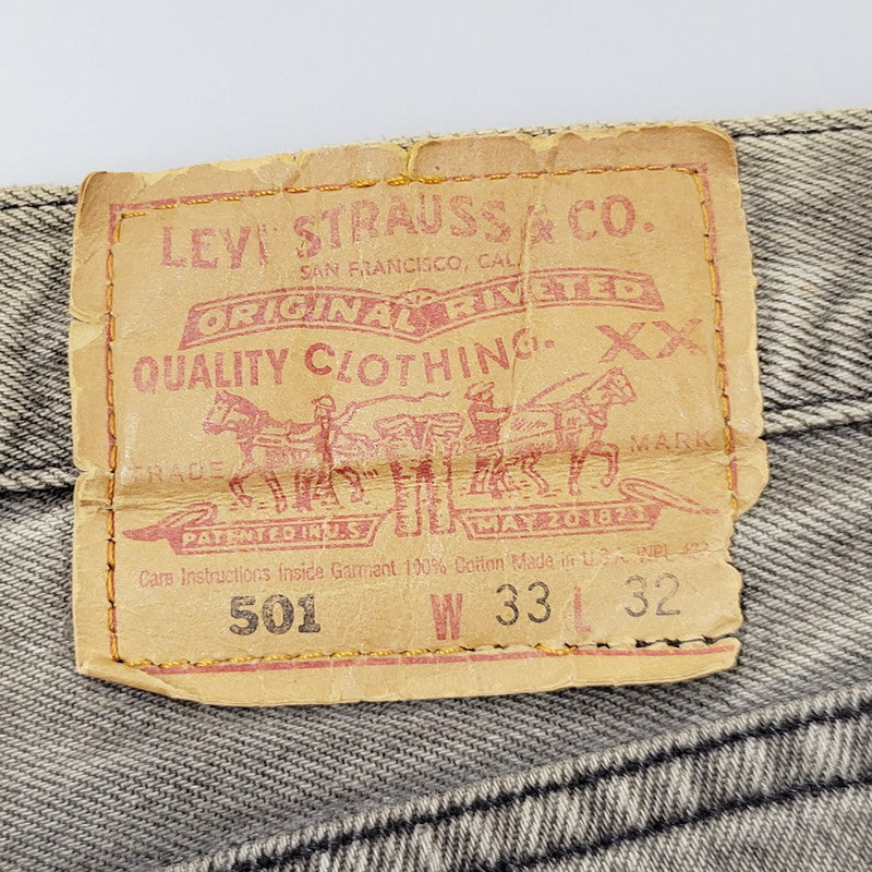 【現状渡し品】【メンズ】 Levi's リーバイス 刻印544 SMALL-E スモール-E 90S 501 後染め BLACK DENIM PANTS ブラック デニム パンツ ズボン ボトムス 156-250907-ya-22-izu サイズ：33×32 カラー：チャコールグレー 万代Net店