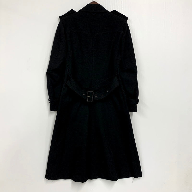 【現状渡し品】【メンズ】 OLD JUN オールドジュン 80-90S WOOL TRENCH COAT 80-90年代 ウールトレンチコート アウター 長袖 146-250905-ma-05-izu サイズ：M カラー：ブラック 万代Net店