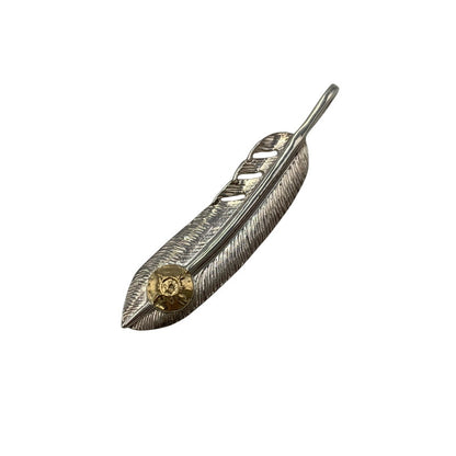 【中古品】【メンズ】 FIRST ARROWS ファーストアローズ MEDIUM FEATHER WITH K18 LEFT ミディアムフェザーウィズ レフト アクセサリー ペンダントトップ 小物 191-250827-ma-08-izu カラー：シルバー 万代Net店