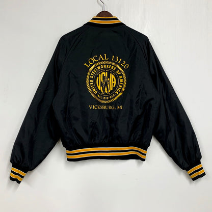 【中古品】【メンズ】 DON ALLESON ATHLETIC ドン・アリソン・アスレチック USA製 90S NYLON STADIUM JACKET 90年代 ナイロンスタジアムジャケット アウター スタジャン 長袖 146-250905-ma-01-izu サイズ：S カラー：ブラック 万代Net店