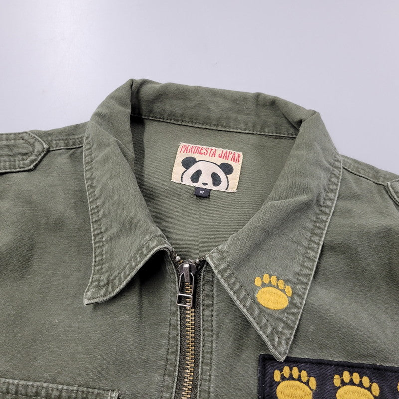 【中古品】【メンズ】 PANDIESTA JAPAN パンディエスタ ジャパン BIO-WASHED MILITARY TWILL JACKET 567702 バイオ ウォッシュ ミリタリー ツイル ジャケット アウター 145-250905-as-24-izu サイズ：M カラー：グリーン系 万代Net店